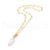 Natural Baroque Pearl Keshi Pearl Pendant Necklaces NJEW-JN02814-1