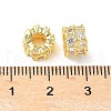 Brass Micro Pave Cubic Zirconia European Beads KK-A254-18G-2