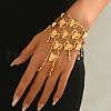 Luxurious & Elegant Brass Heart Link Finger Ring Bracelets for Women DX6994-1