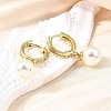 Round Brass Micro Pave Clear Cubic Zirconia Hoop Earrings EJEW-F369-02G-3