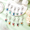 10Pcs Mushroom Angel Glass Pearl & Lampwork Pendant Decorations HJEW-MZ00232-2