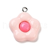 Opaque Resin Floral Pendants RESI-Z028-03A-1