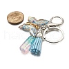 26Pcs Transparent Epoxy Resin & Transparent Acrylic & Faux Suede Tassel Keychain KEYC-JKC01202-09-5