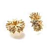 Flat Round Brass Micro Pave Cubic Zirconia Spacer Beads KK-L230-12G-1