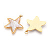304 Stainless Steel Pave Natural Shell Pendants STAS-N115-22A-G-2
