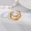 Double-layer Stainless Steel Cuff Rings for Women EP7559-1-1