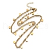 304 Stainless Steel Twisted Chain Necklaces with Disc Charm Tassel NJEW-R023-04G-4