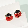 Brass Stud Earrings EJEW-C134-02G-3