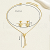 Sweet and Simple Stainless Steel Heart Tassel Stud Earrings & Necklaces Set for Women EJ7179-2