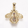 Brass Micro Pave Cubic Zirconia Pendants ZIRC-A009-06G-4