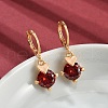 Heart Brass Micro Pave Cubic Zirconia Hoop Earrings EJEW-D318-02KCG-2