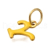 Ion Plating(IP) 304 Stainless Steel Enamel Alphabet Charms STAS-F308-02G-Y-2