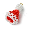 Seed Beads Beaded Charms PALLOY-MZ00296-3