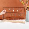 Iron with Wooden Earrings Storage Rack ODIS-WH0011-69-3