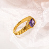 Mother's Day Rings 304 Stainless Steel Pave Cubic Zirconia Finger Rings for Women FS-WGAA4E7-18-1