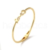 Rack Plating Brass Micro Pave Clear Cubic Zirconia Love Word Hinged Bangles BJEW-G716-02G-1