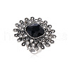 Luxury Vintage Square Alloy Rhinestone Cuff Ring for Women UW1995-1