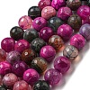 Faceted Natural Dragon Veins Agate Beads Strands G-F447-12mm-I05-2