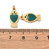 304 Stainless Steel Enamel Pendants STAS-U061-25G-A-3