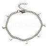 304 Stainless Steel Moon & Star Charm Bracelets BJEW-R021-05P-4