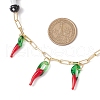 Handmade Lampwork Mushroom & Hot Pepper Pendant Necklaces NJEW-JN05142-3