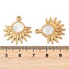 304 Stainless Steel Natural White Shell Pendants STAS-L288-13G-02-3