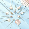 12Pcs 12 Styles Electroplated Natural Mixed Shell Pendant Necklaces NJEW-JN05212-1