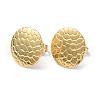 Ion Plating(IP) 304 Stainless Steel Textured Flat Round Stud Earrings for Women EJEW-I285-03G-1