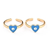 Brass Enamel Cuff Rings RJEW-H543-15G-2