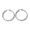 Non-Tarnish 304 Stainless Steel Flat Hoop Earrings for Women STAS-B034-16P-1