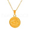 Stainless Steel Evil Eye Pendant Necklaces for Women AC4652-2-5