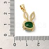 Rack Plating Brass Micro Pave Cubic Zirconia Pendants KK-P241-20G-01-3