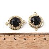 Natural Obsidian Faceted Connector Charms G-H323-03G-08-3