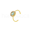 Stainless Steel Micro Pave Cubic Zirconia Adjustable Open Cuff Rings for Women UZ5362-3-2