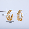 C-Shaped with Hollow Flower Brass Stud Earrings AN6879-4