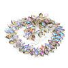 Electroplate Rhombus Glass Beads Strands EGLA-A036-12A-FR02-2