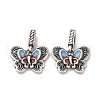Fine Silver Colorful Enamel Butterfly Charms STER-A047-01AS-1
