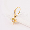 Brass Micro Pave Clear Cubic Zirconia Dangle Hoop Nose Rings FS-WG904D6-02-1