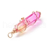 2Pcs 2 Style Two Tone Glass Double Terminated Point Beads Pendants Set PALLOY-JF02538-5