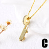 Brass Micro Pave Clear Cubic Zirconia Enamel Pendant Necklaces FS-WG967EC-03-1