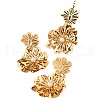 Flower Alloy Pendant Necklaces & Stud Dangle Earrings Sets FS-WG49BCF-01-5