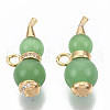 Brass Micro Pave Clear Cubic Zirconia Charms KK-R126-044-NF-2