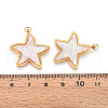 304 Stainless Steel Pave Natural Shell Pendants STAS-N115-22A-G-3