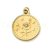304 Stainless Steel Crystal Rhinestone Pendants STAS-E550-17G-1