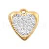 304 Stainless Steel Polymer Clay Rhinestone Pendants RESI-R155-012G-05-1