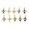 10Pcs 10 Styles Natural & Synthetic Mixed Gemstone Beaded Pendants PALLOY-JF03634-1