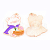 Light Gold Tone Alloy Enamel Pendants ENAM-T018-03-2