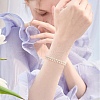 Shell Pearl Round Beaded Charm Bracelet BJEW-TA00219-6
