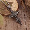 Gothic Alloy Skeleton Cross Pendant Necklaces for Men FS-WG0F70E-01-4