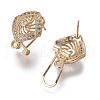 Brass Micro Pave Cubic Zirconia Stud Earring Findings KK-O121-16G-2